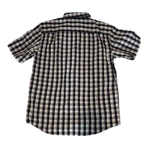 Carhartt 104174 N04 Relaxed Fit Black Plaid Button Down Short Sleeve M READ (B) - Picture 3 of 3
